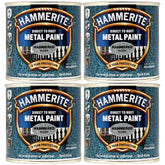 4X Hammerite Hammered Silver Paint 250ml Tin Paint